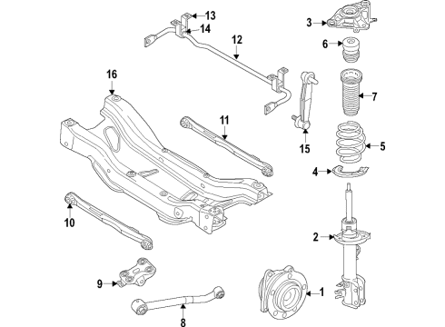 2016 Fiat 500X Rear Suspension Components, Stabilizer Bar Link-STABILIZER Bar Diagram for 68250805AA