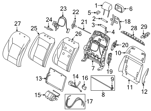 2011 BMW 535i GT xDrive Power Seats Spring Set Diagram for 52107068047