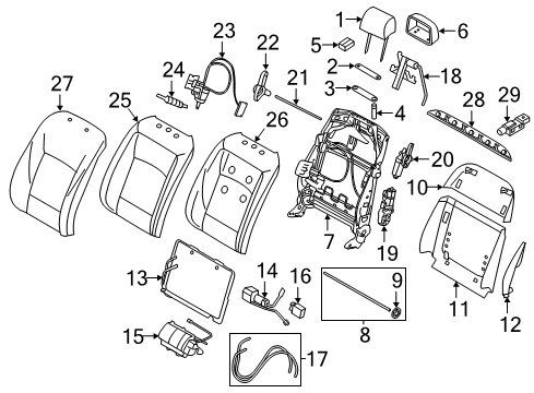 2011 BMW 535i GT xDrive Power Seats Switch Seat Adjusting Front Right Diagram for 61319275080