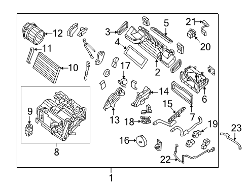 2017 Nissan Sentra Air Conditioner Moteractuator Assembly Mode Diagram for 27731-3NK0A
