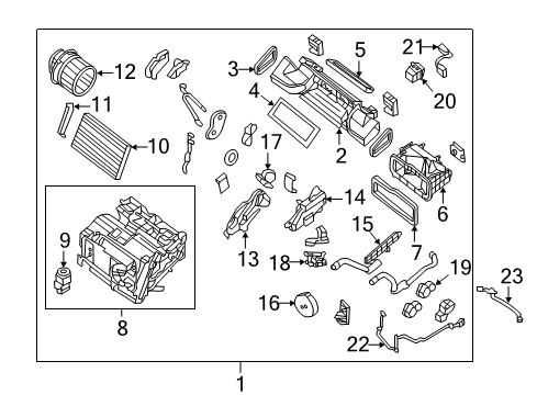 2017 Nissan Sentra Air Conditioner Air Intake Box Actuator Diagram for 27730-3RA0A