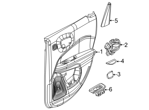 2017 Jeep Compass Rear Door Cover-Release Handle Bezel Diagram for 5US68DX9AC