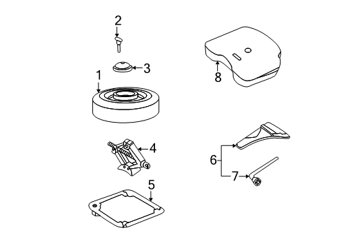 2003 Ford Focus Spare Tire Carrier Jack Support Diagram for YS4Z-17120-AA