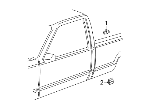 2002 GMC Sierra 3500 Exterior Trim - Cab Molding Asm-Body Side Lower Rear *Black Diagram for 15001882