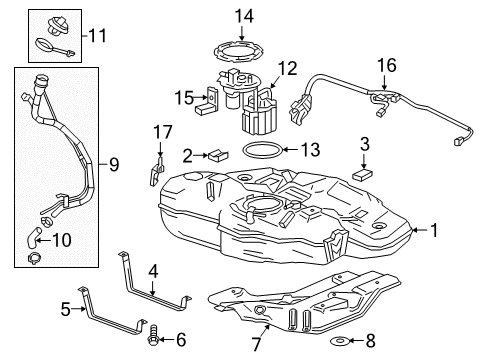 2016 Chevrolet Cruze Fuel Supply Fuel Cap Diagram for 95292260