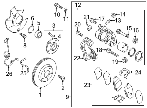 2015 Kia Optima Front Brakes Boot-Piston Diagram for 58114-33000