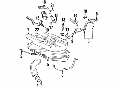 2000 Hyundai Tiburon Fuel System Components Tank Assembly-Fuel Diagram for 31150-29980