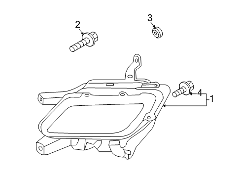 2013 Hyundai Genesis Bulbs Front Driver Side Fog Light Assembly Diagram for 92201-3M210