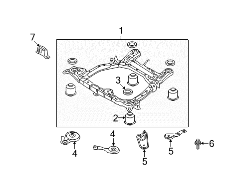 2007 Hyundai Santa Fe Suspension Mounting - Front Bushing-Crossmember Mounting Diagram for 62486-2B000
