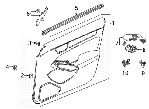 2022 Honda Civic Interior Trim - Front Door SWITCH ASSY Diagram for 35750-T20-A01