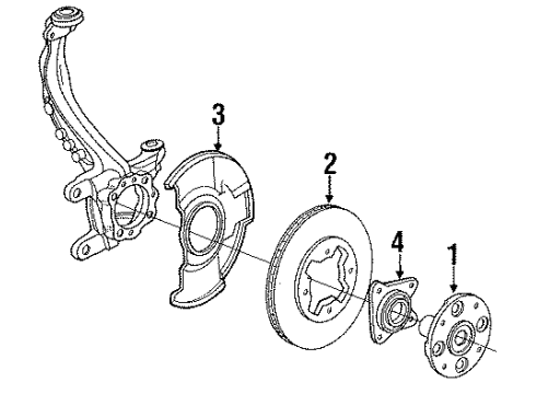 1990 Honda Accord Front Brakes Hose Set, Left Front Brake Diagram for 01465-SM4-010