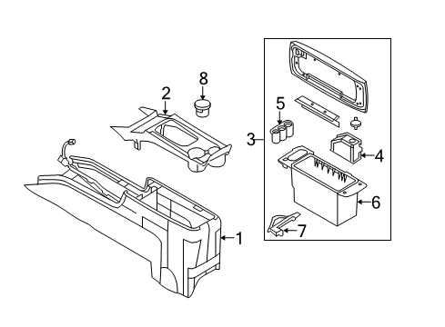 2010 Ford Crown Victoria Console Console Diagram for 8W3Z-54045A36-AA