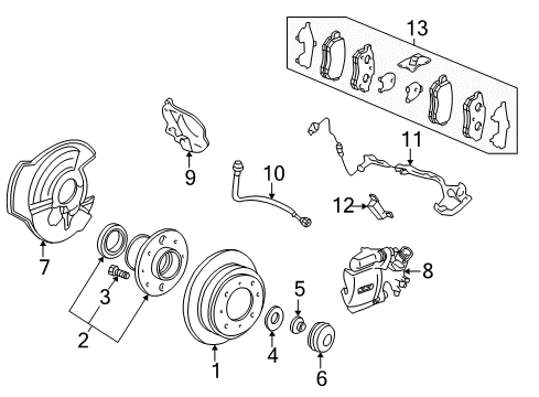 1997 Acura Integra Rear Brakes Piston Assembly Diagram for 43215-SH3-931