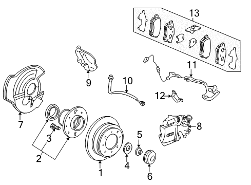 1998 Acura Integra Anti-Lock Brakes Rear Pad Set (7Clp-13S) Diagram for 43022-SR2-040