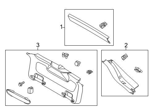 2015 Ford Focus Interior Trim - Lift Gate Side Trim Panel Diagram for F1EZ-5842906-AC