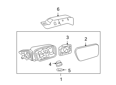 2010 Ford Fusion Mirrors Mirror Glass Diagram for 6E5Z-17K707-A