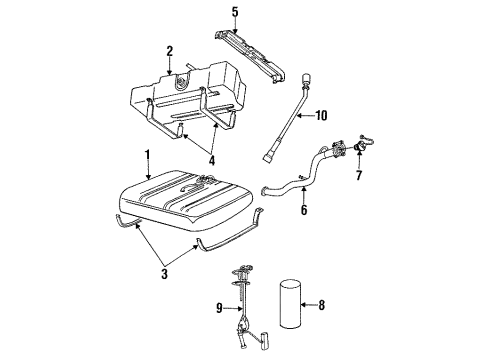 1991 Chrysler Town & Country Fuel Supply Fuel Sender Unit Diagram for 4713737
