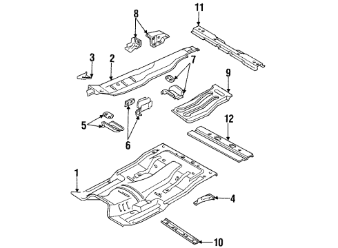 1996 Dodge Ram 2500 Cab - Floor Pan-Center Floor Diagram for 55275259