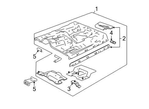 1994 GMC Sonoma Cab - Floor Panel Asm, Floor T(03) Diagram for 12548362