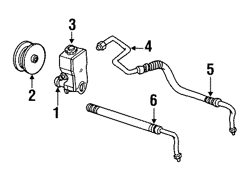 1996 Oldsmobile Cutlass Ciera P/S Pump & Hoses, Steering Gear & Linkage Hose Asm-P/S Gear Inlet Diagram for 26034811