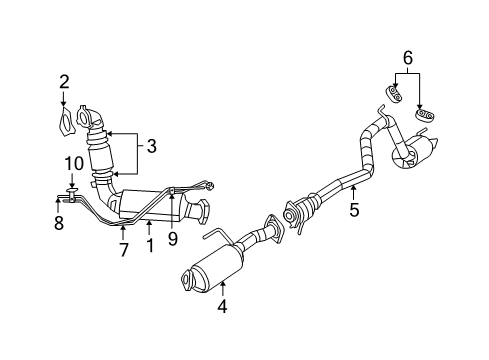 2008 Jeep Grand Cherokee Exhaust Components Resonator-Exhaust Diagram for 5181382AC