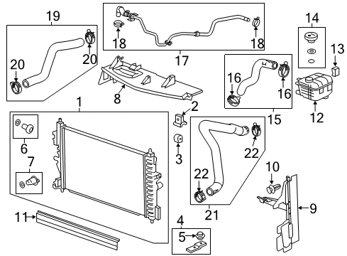 2015 Buick Verano Radiator & Components Upper Hose Diagram for 22875773