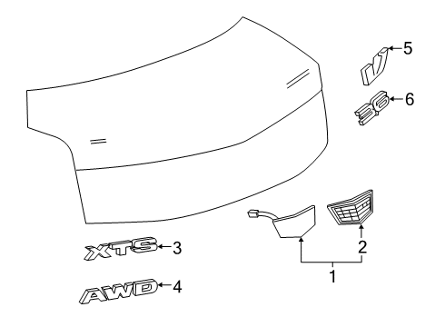 2018 Cadillac XTS Exterior Trim - Trunk Lid Release Switch Diagram for 84421553