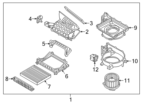 2018 Kia Rio A/C & Heater Control Units Air Filter Assembly Diagram for 97133F2000
