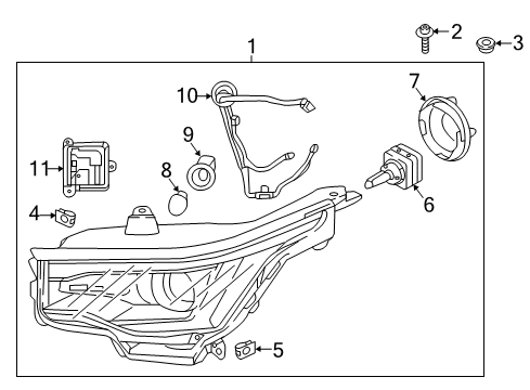 2019 GMC Acadia Headlamps Composite Assembly Diagram for 84396070