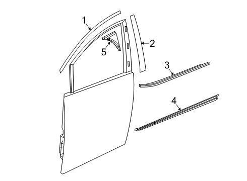 2017 Chrysler Pacifica Exterior Trim - Front Door APPLIQUE-B Pillar Diagram for 68187812AE