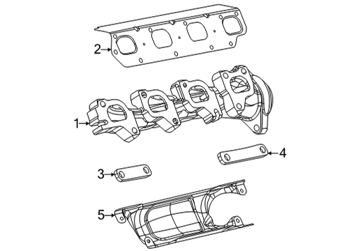 2022 Jeep Grand Wagoneer Exhaust Manifold EXHAUST MANIFOLD Diagram for 4893870AB