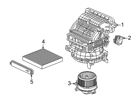 2022 Acura MDX Blower Motor & Fan Motor Assembly, F/R Diagram for 79260-TYA-A41
