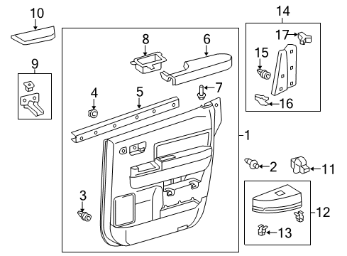 2021 Toyota Tundra Rear Door Armrest Diagram for 74260-0C110-C0