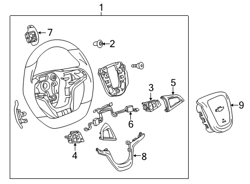 2014 Chevrolet SS Steering Column & Wheel, Steering Gear & Linkage Steering Wheel Diagram for 92276592