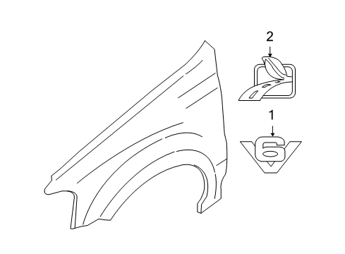 Diagram for 2009 Ford Escape Exterior Trim - Fender