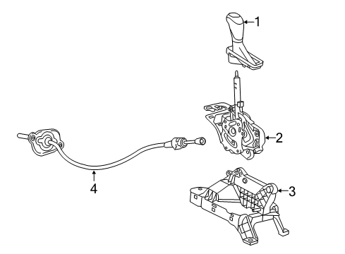 2019 Chevrolet Equinox Center Console Gear Shift Assembly Diagram for 13534680