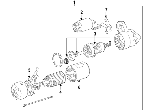 2009 Pontiac G3 Starter Starter Diagram for 25180808