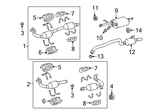 2008 Toyota Sequoia Exhaust Components Rear Shield Diagram for 18435-0F060