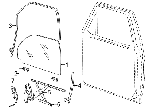 2003 Ford Explorer Sport Front Door Run Channel Diagram for YL2Z-9821546-AAA