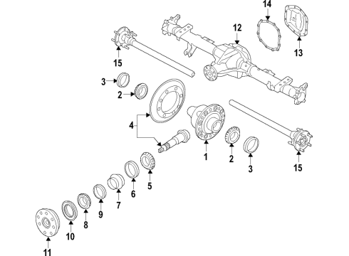 2020 Ford Ranger Rear Axle, Differential, Propeller Shaft Ring & Pinion Diagram for KB3Z-4209-A