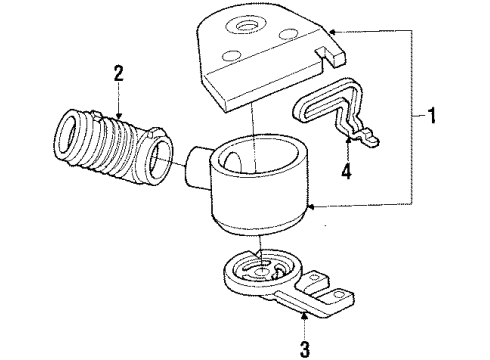 1987 Cadillac Cimarron Air Inlet Air Cleaner Diagram for 25096830