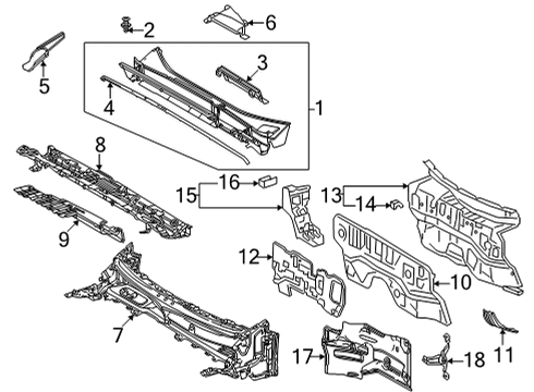 2022 Lexus NX450h+ Cowl PANEL SUB-ASSY, DASH Diagram for 55101-78050