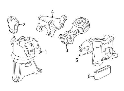 2014 Acura ILX Engine & Trans Mounting Stay, Side Engine Mounting Diagram for 50625-TR2-A90