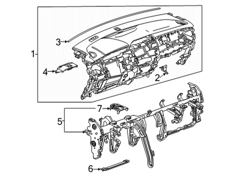 2021 Chevrolet Trailblazer Cluster & Switches, Instrument Panel Trim Plate Diagram for 42742124