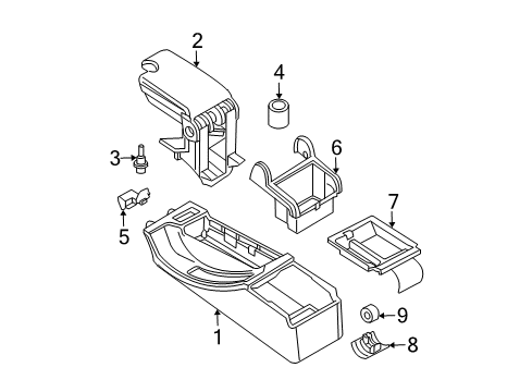 2001 BMW 330i Console Cup Diagram for 51168228810