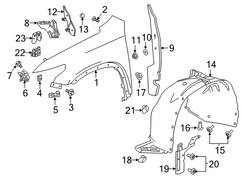 2018 Chevrolet Traverse Fender & Components Air Seal Diagram for 84112413