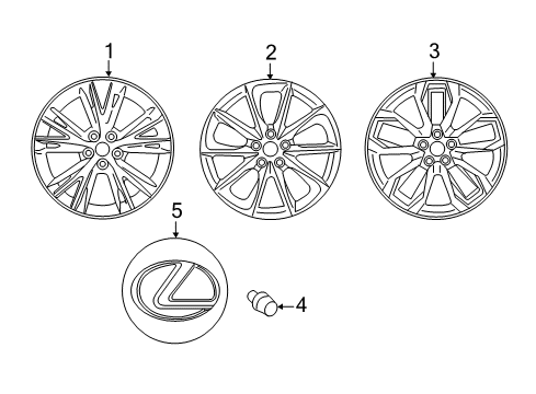 2021 Lexus LC500h Wheels, Covers & Trim WHEEL, DISC Diagram for 42611-WY340