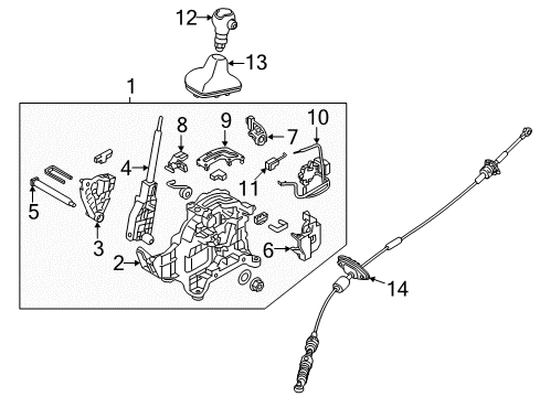 2018 Kia Soul Center Console Boot Assembly-Shift LEVE Diagram for 84640B2200EJH