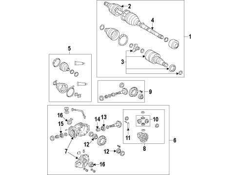 2015 Toyota Venza Rear Axle, Axle Shafts & Joints, Differential, Propeller Shaft Axle Assembly Diagram for 42340-0T020