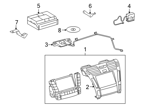 2008 Lexus LS600h Navigation System Antenna Assy, Navigation Diagram for 86860-50090